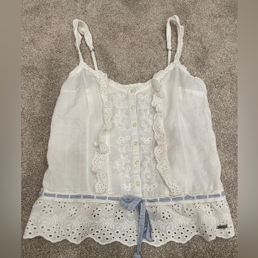 Hollister white tank top